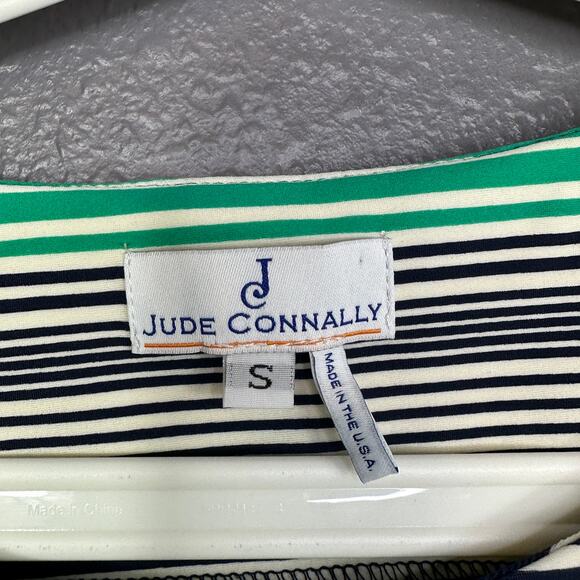 Jude Connally Shift Dress Small Sleeveless Geometric Abstract Print Green Black - Picture 3 of 5